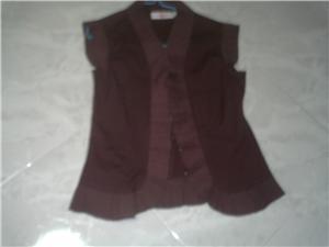 Elegant Brown Top with Frill