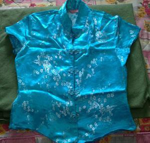 Baby Blue Cheongsam Like Top