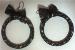 Black Laced Hoop Earrings