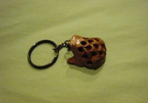 Wooden Frog Keychain