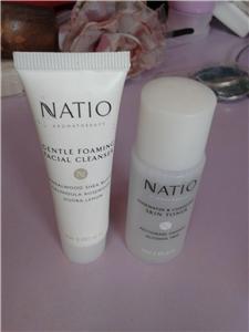 NATIO facial cleanser and skin toner -travel size