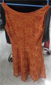 brownish-orange dress