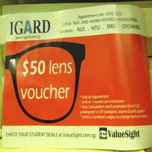 IGARD $50 lens voucher