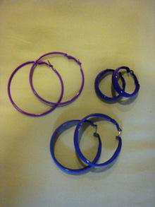 Set of purple hoop earrings- BN