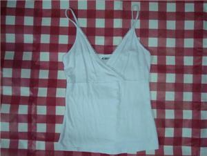 white spagetti v neck top   