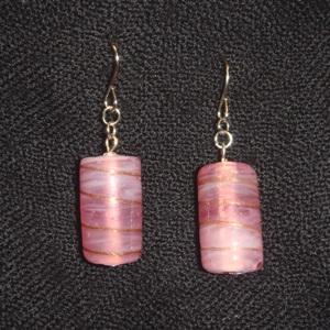 Glass beads earrings - pink