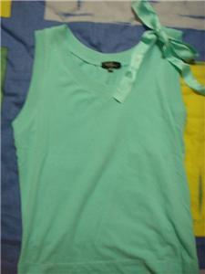 Bossini green top with ribbon